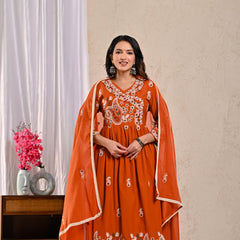 Indolady Amber Radiance Pure Cotton Anarkali