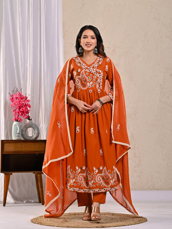 Indolady Amber Radiance Pure Cotton Anarkali
