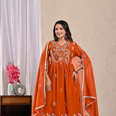 Indolady Amber Radiance Pure Cotton Anarkali
