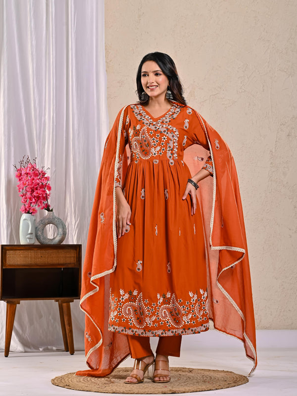 Indolady Amber Radiance Pure Cotton Anarkali