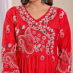 Indolady Scarlet Aura Anarkali Suit Set