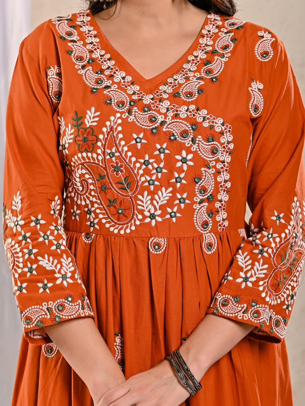 Indolady Amber Radiance Pure Cotton Anarkali
