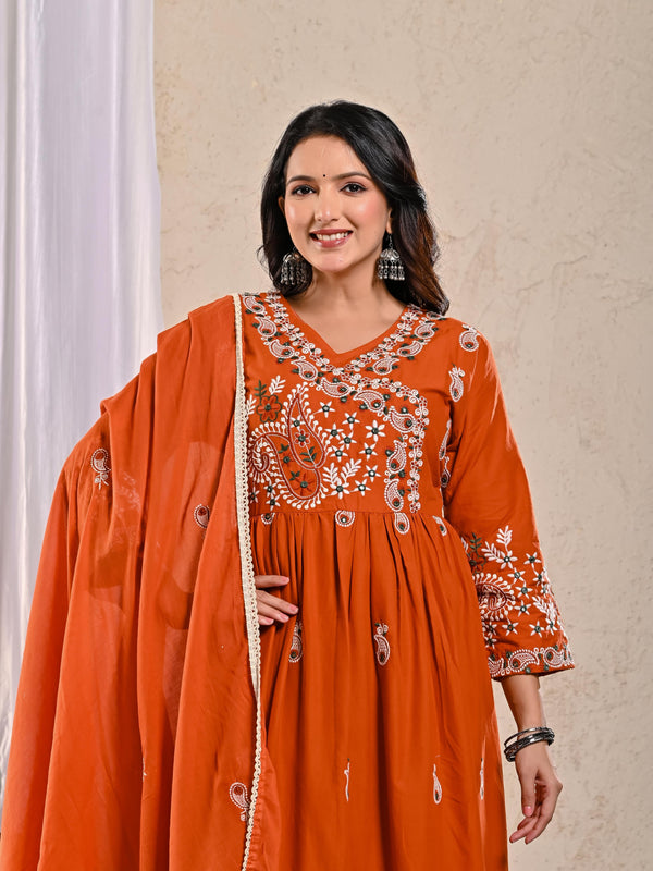 Indolady Amber Radiance Pure Cotton Anarkali