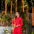 Ruby Essence Muslin Embroidered Co-ord Set