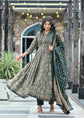 IndoLady Emerald Charm Cotton Flared Anarkali Set with Handwork & Dupatta