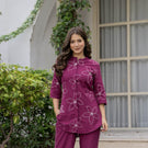 Maroon Muse Floral Embroidery Co-ord Set