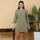 Neo Kantha Mosaic Tunic – Emerald Green Edition