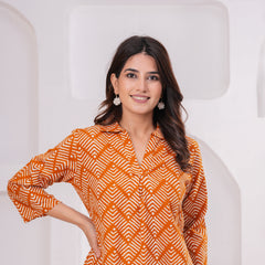 Indolady Cotton Flex Printed Top for Women
