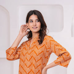 Indolady Cotton Flex Printed Top for Women