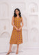 Sunlit Yellow Printed Cotton Sleeveless A-Line Kurta