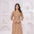 Yellow Blossom Katha Cotton Kurta for Daily Comfort