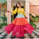 Indolady Candy Sunset Multicolor Tiered Cotton Flared Dress