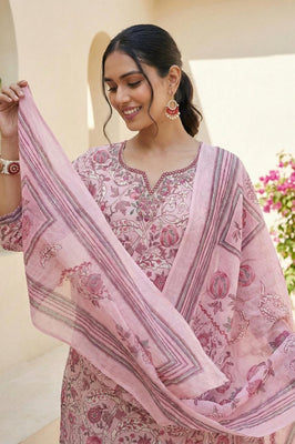 Rose Garden Floral Pure Cotton Suit Set with Dupatta – Soft Feminine Ethnic Wear