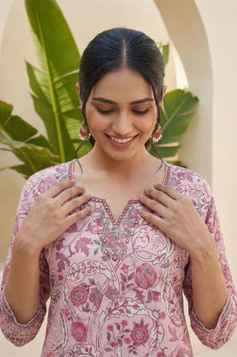 Rose Garden Floral Pure Cotton Suit Set with Dupatta – Soft Feminine Ethnic Wear