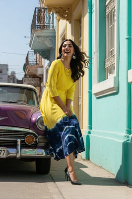 Amber Eclipse – Designer Rayon Midi Dress