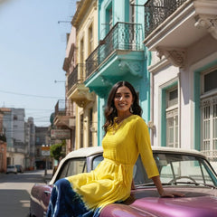 Amber Eclipse – Designer Rayon Midi Dress