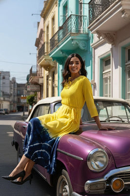 Amber Eclipse – Designer Rayon Midi Dress