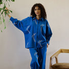 Indolady Azure Bird Print Cotton Co-Ord Set