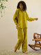 Indolady Olive Breeze Bird Print Cotton Co-Ord Set