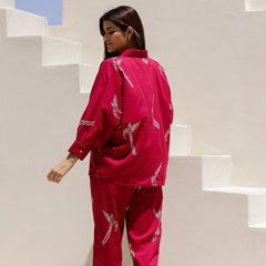 Indolady Scarlet Chic Bird Print Cotton Co-Ord Set