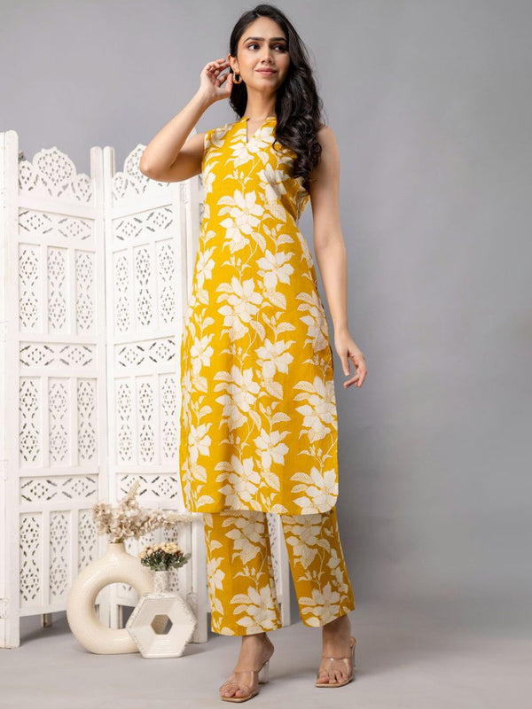 Yellow Aura Floral Co-ord set