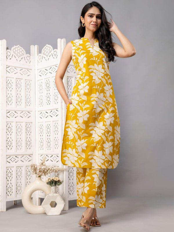 Yellow Aura Floral Co-ord set