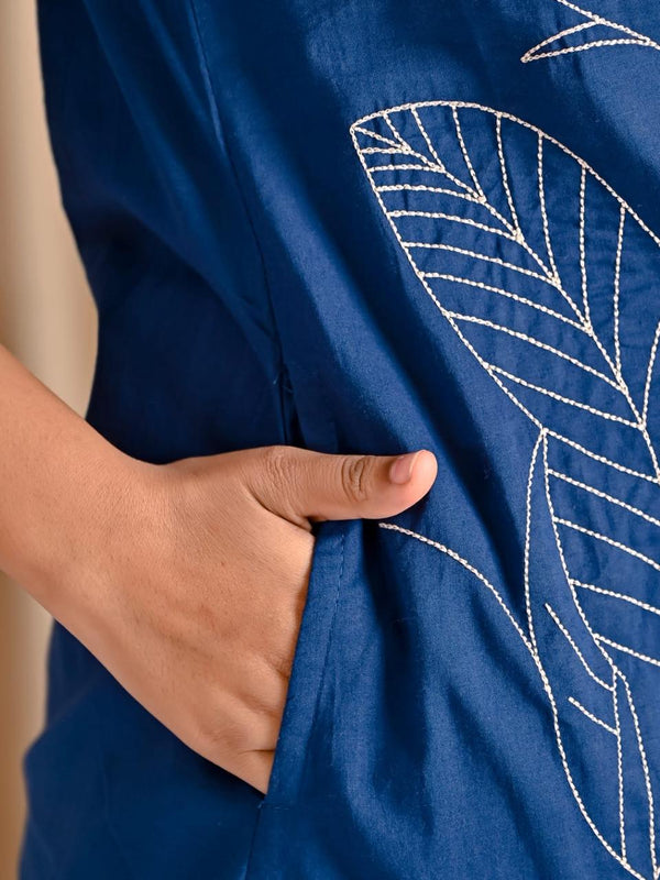 Indolady Blue Orchid Premium Cotton Suit Set with Dupatta