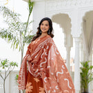 Indolady Autumn Daisy Premium Cotton Kurta Pant Dupatta Set