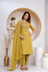 Indolady Golden Mustard Embroidered Cotton Straight Suit Set with Dupatta