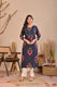 Aurelia Blue Bloom Cotton Kurti Pant Co-Ord Set