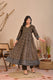 Indolady Earth Brown Angrakha Cotton Suit Set with Dupatta