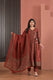 Indolady Rust Royale Angrakha Cotton Suit Set with Dupatta