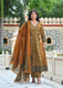 Indolady Mustard Blossom Angrakha Cotton Suit Set with Dupatta