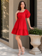 Indolady Cherry Glow Cotton Dress
