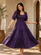 Purple Majesty Cotton Tiered Dress