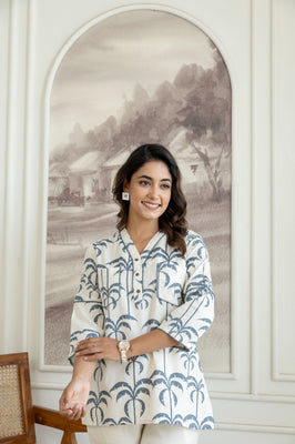 Indolady Grey Horizon Premium Cotton Flex Printed Co-Ord Set