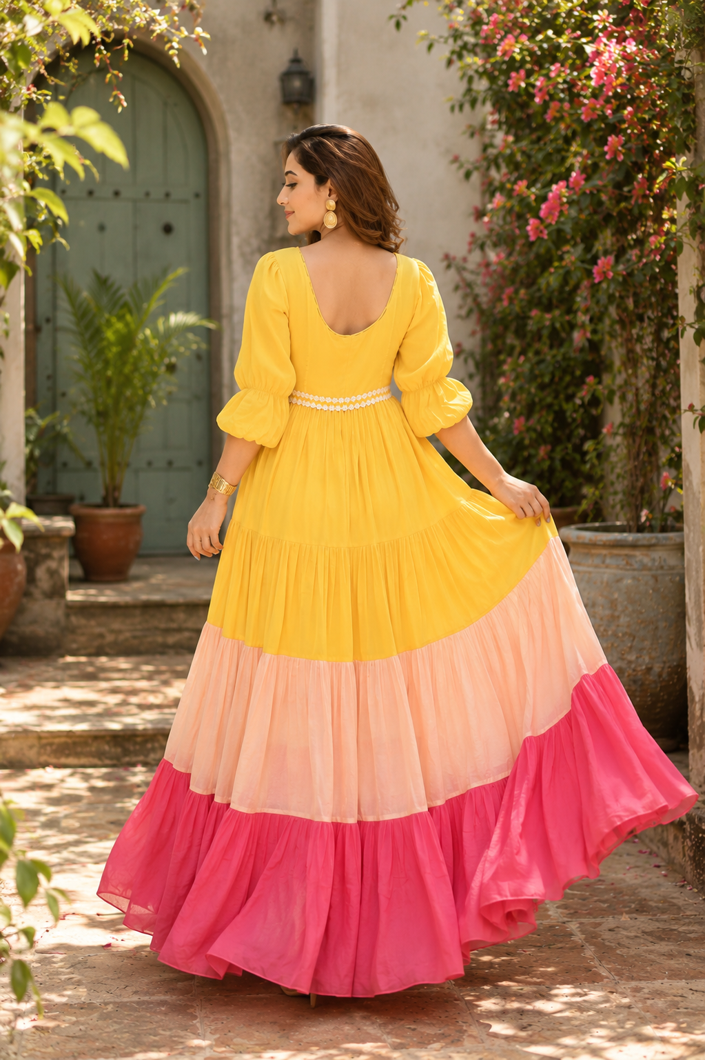Golden Hour Colour Block Flare Dress