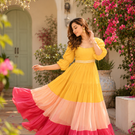 Golden Hour Colour Block Flare Dress