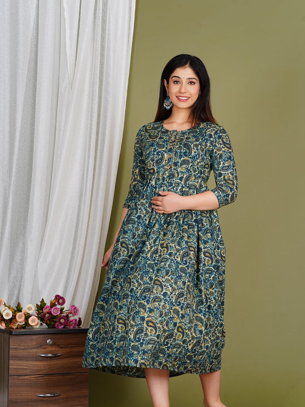 Mom-To-Be Floral Comfort Cotton Gown