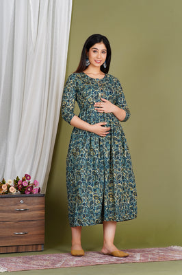 Mom-To-Be Floral Comfort Cotton Gown