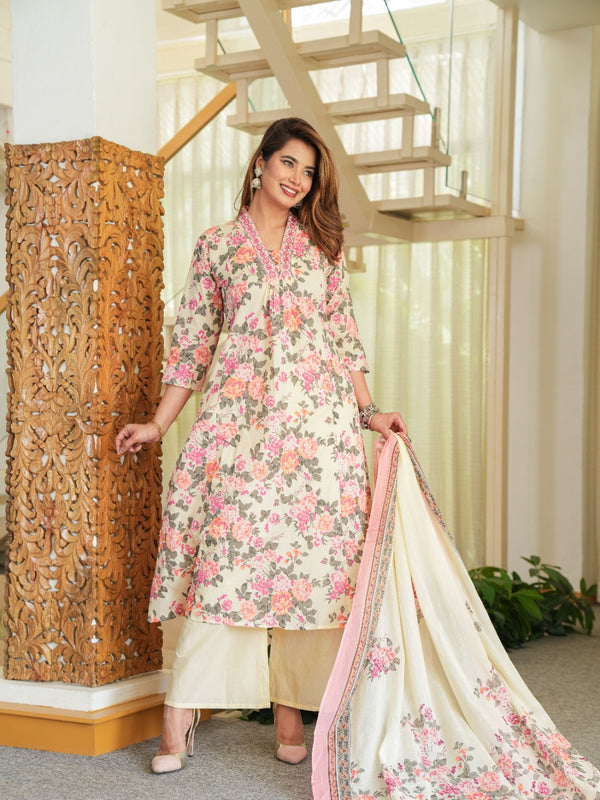 Rose Whisper –Pink Ethnic Kurta Pant Set