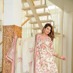 Rose Whisper –Pink Ethnic Kurta Pant Set