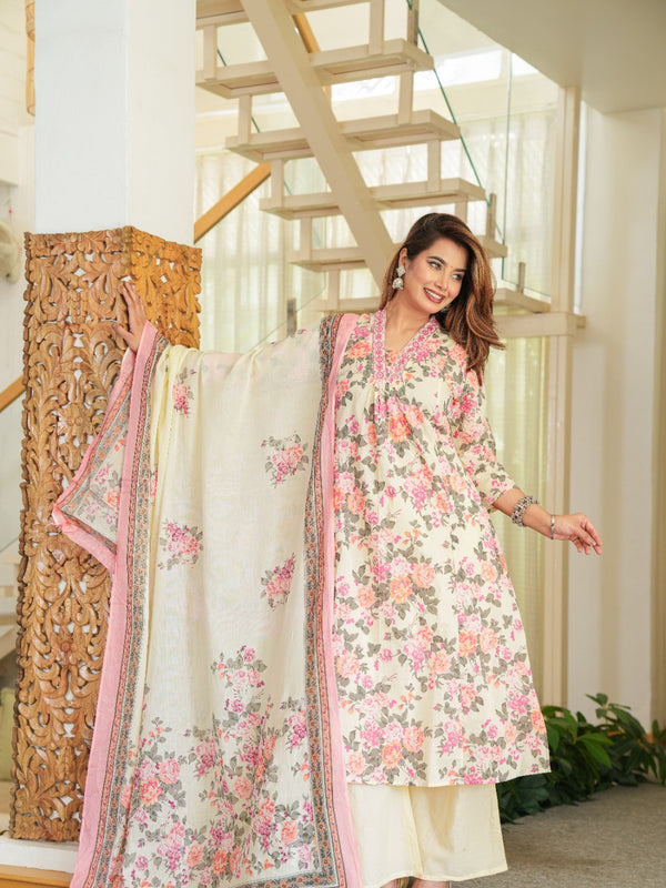 Rose Whisper –Pink Ethnic Kurta Pant Set