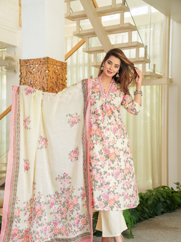 Rose Whisper –Pink Ethnic Kurta Pant Set
