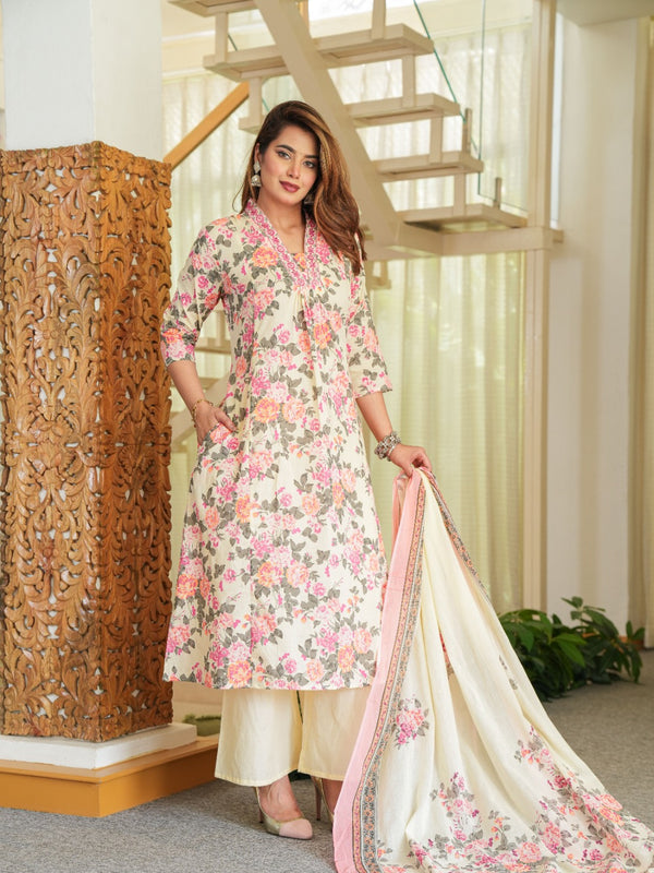 Rose Whisper –Pink Ethnic Kurta Pant Set