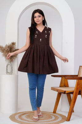 Luxury Handworked Rayon Tunic Top for Women