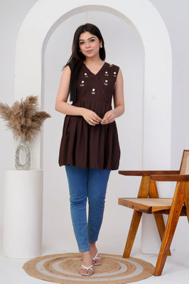 Luxury Handworked Rayon Tunic Top for Women