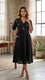 Midnight Black Handwork Midi | Soft Rayon Fabric