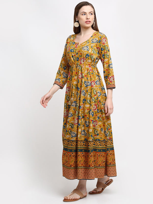 Vintage Floral Sun Anarkali Dress