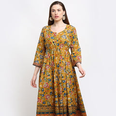 Vintage Floral Sun Anarkali Dress